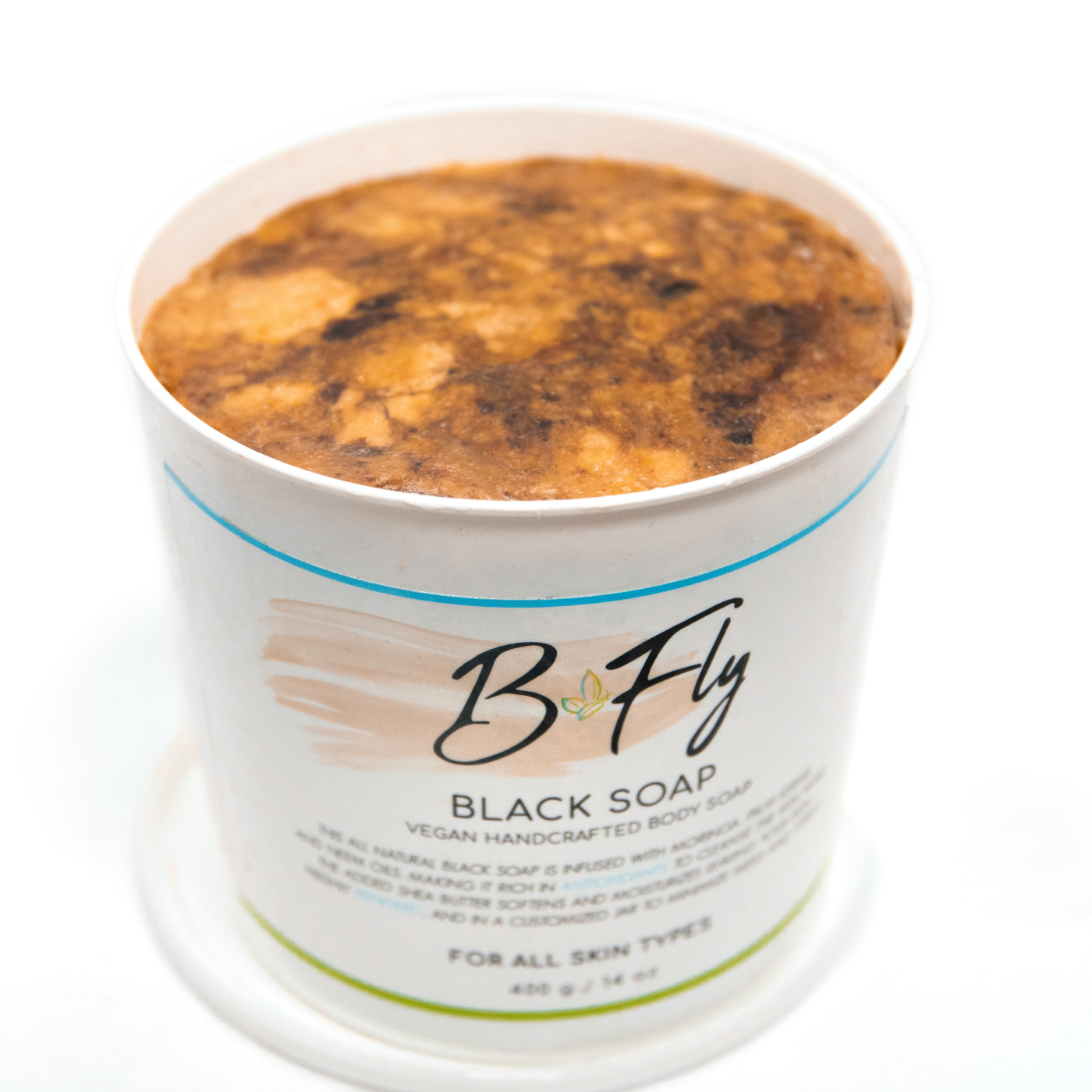 B Fly by Staci Sherri Black Soap Tub with Moringa, Shea Butter, and Neem Oil for clarified skin