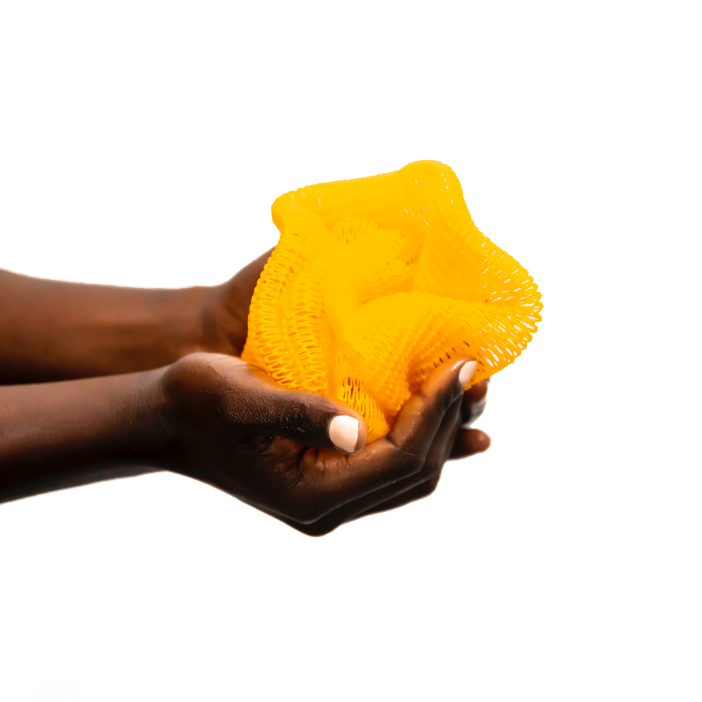 Firm Sapo Exfoliating Bath Sponge - Long netted sponge imported from Ghana, ideal for deep cleansing and exfoliating dry skin. Made with 100% nylon for a bacteria-free, long-lasting bathing tool.